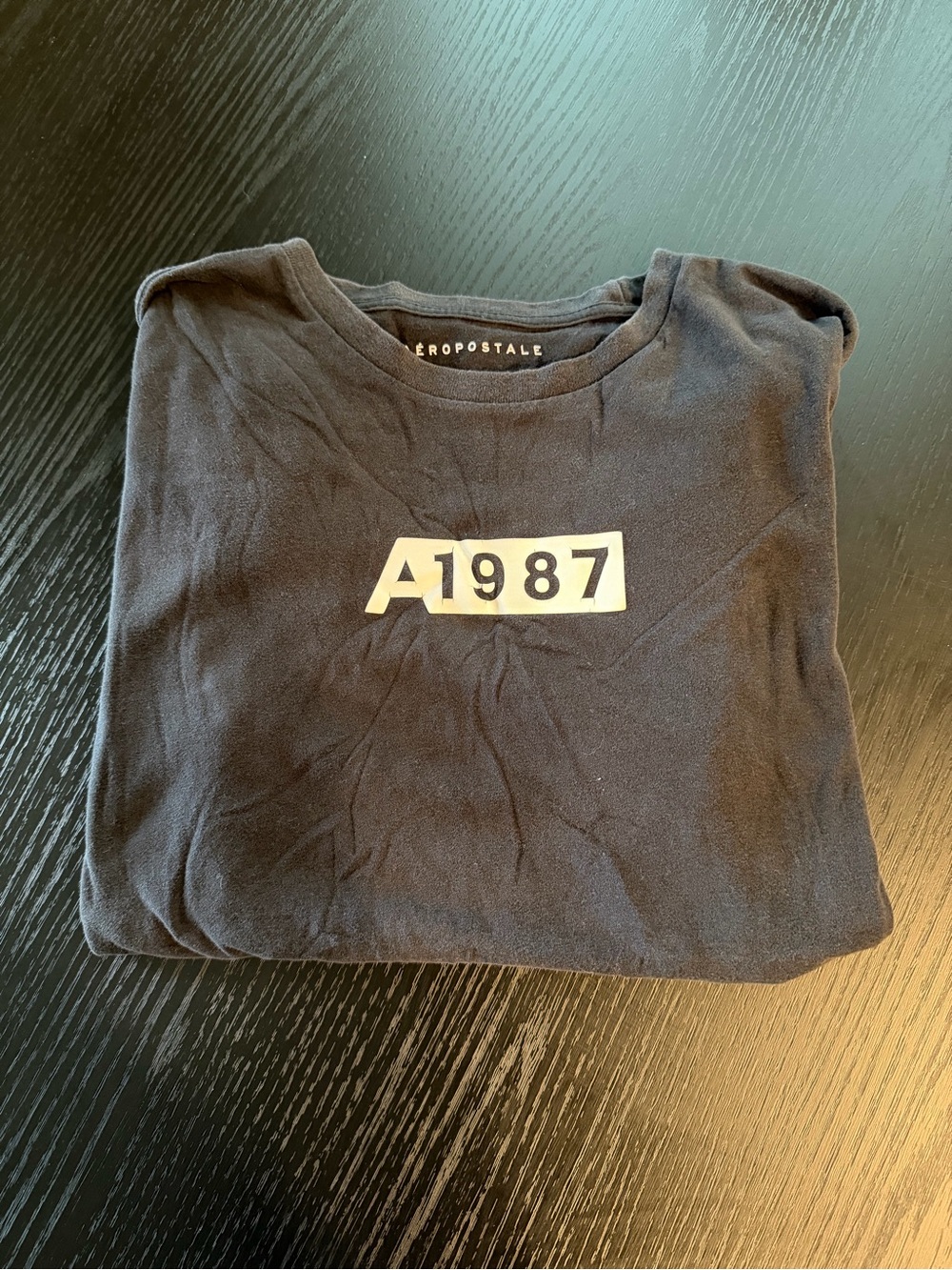 Aeropostale Men’s Black Tee with A1987 Box Graphic